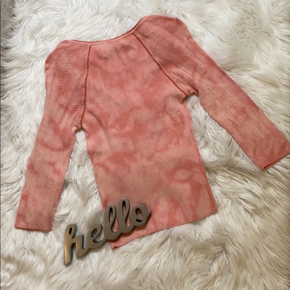 Free People Peach/Pink  Combo Shirt w/ Buttons - Picture 3 of 6